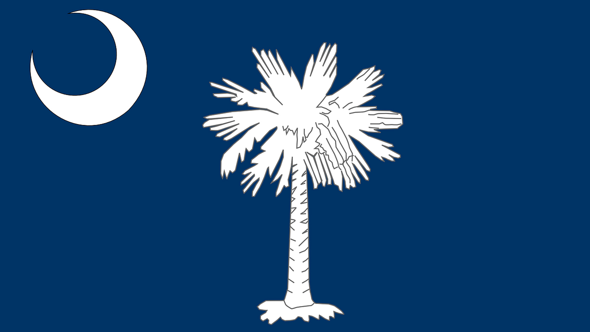 South Carolina flag - Blue flag with moon and tree
