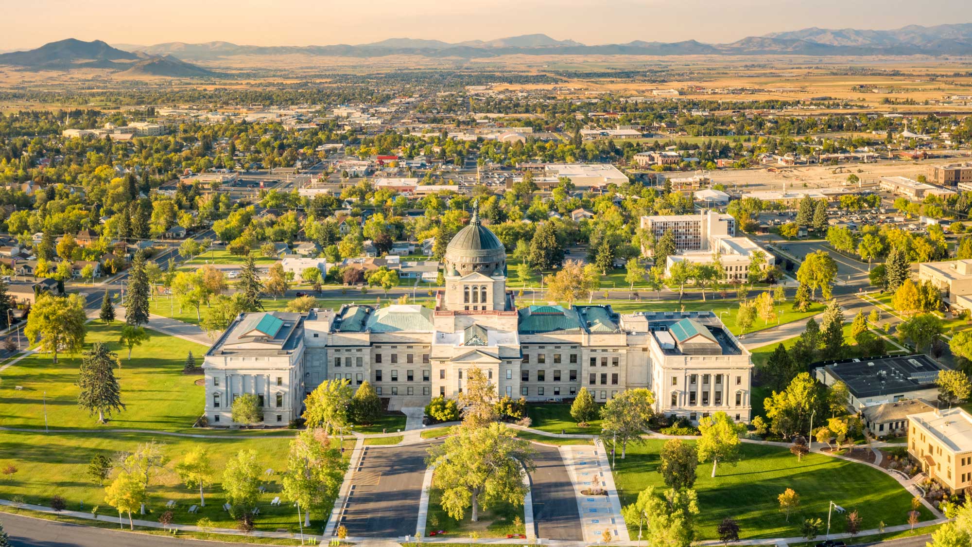 Drone view of Montana State University