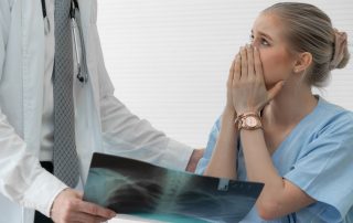 Woman receiving bad diagnosis