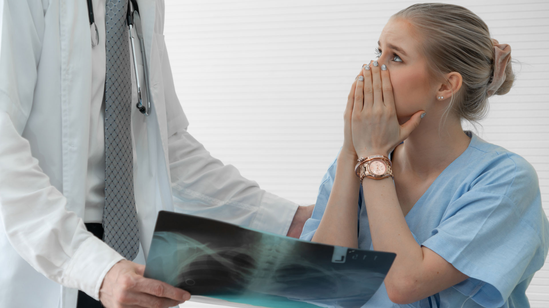 Woman receiving bad diagnosis