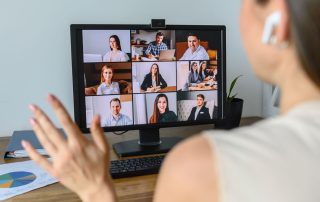 Woman Working from Home in an Online Meeting