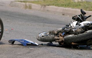 Motorcycle hit by a car
