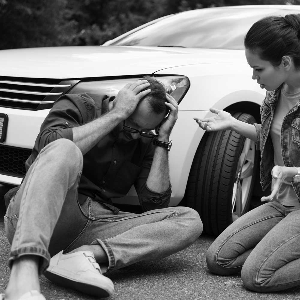 Pedestrian hit by car being looked after by the driver