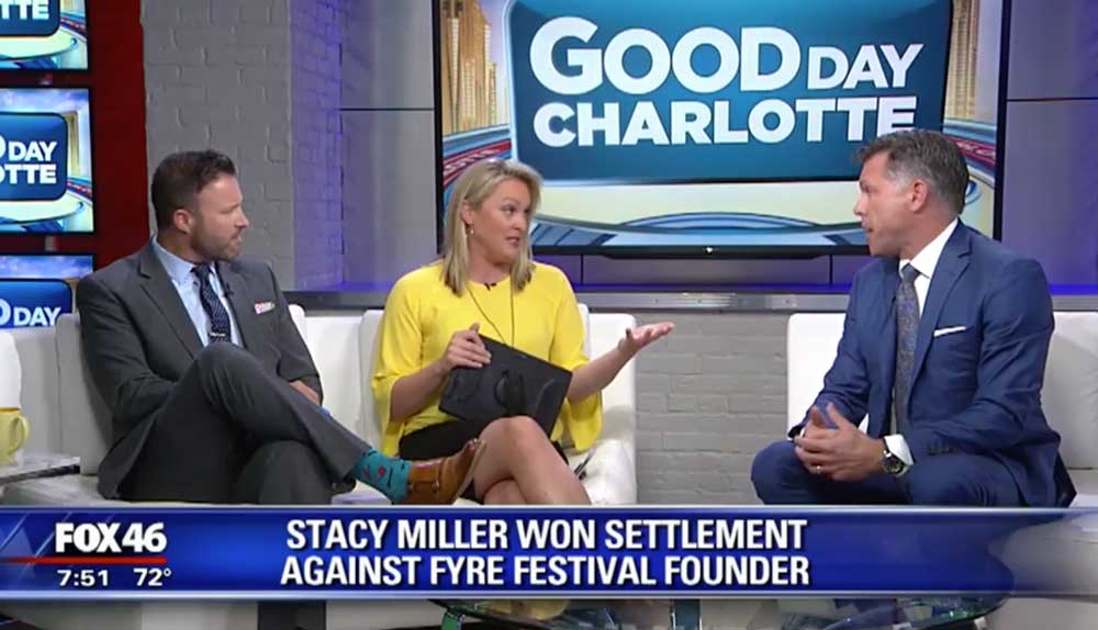 Stacy Miller on TV about Fyre Festival settlement